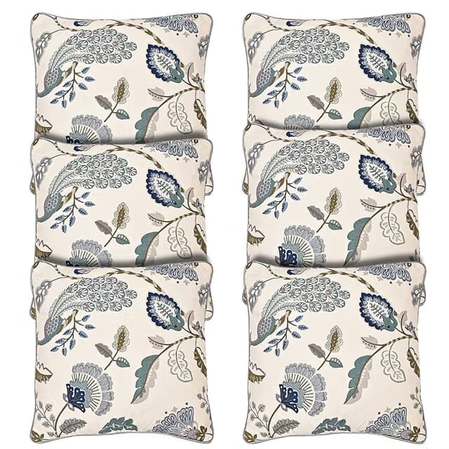 CASA-NEST Cotton Cushion Cover, Soft Jaipuri Printed Set of 6pcs, Size:-16x16 inch, Cushion for Sofa/Room