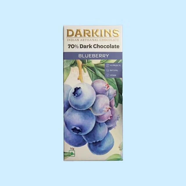 Darkins Indian Artisanal 70% Dark Blueberry Chocolate