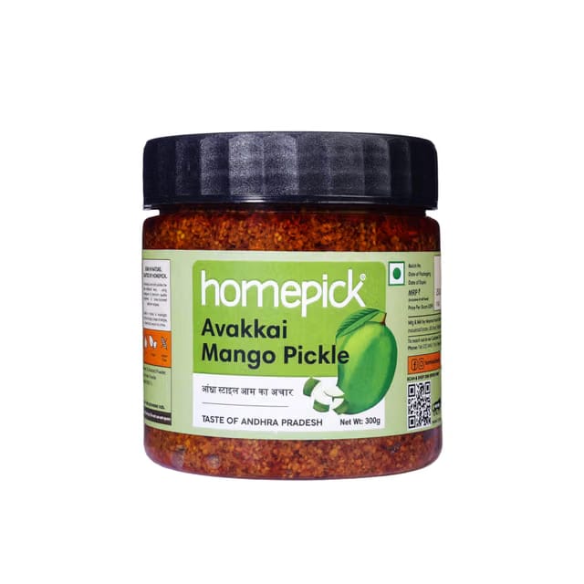 Homepick Avakkai Mango Pickle 300g - Andhra's Avakaya Achar