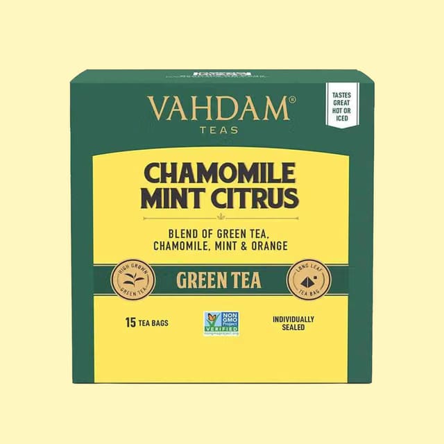 Vahdam Chamomile, Mint, And Citrus Organic Green Tea