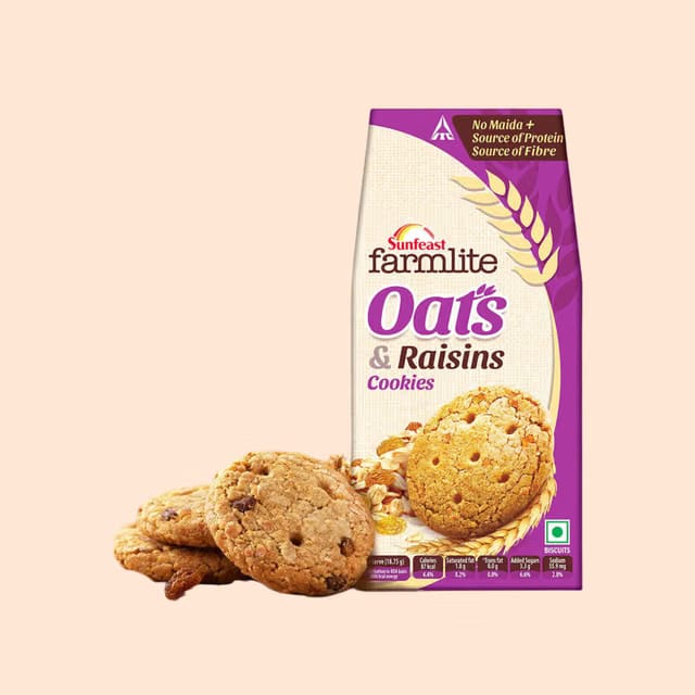 Oats & Raisin Cookies By Sunfeast Farmlite