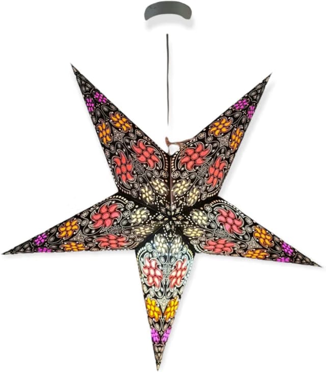 Kandil Lantern Diwali Christmas Star Happy Deepavli Printed Traditional Multi Color (24 Inch)