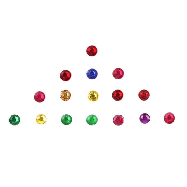 Fine Touch Stone Bindi (3 mm, Multicolour)