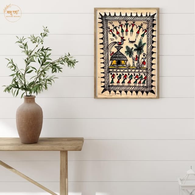 Odissa Pattachitra Painting On Tussar Silk Cloth