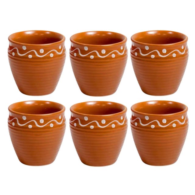 Handmade Ceramic Khullad Cup Set of 6 Pc