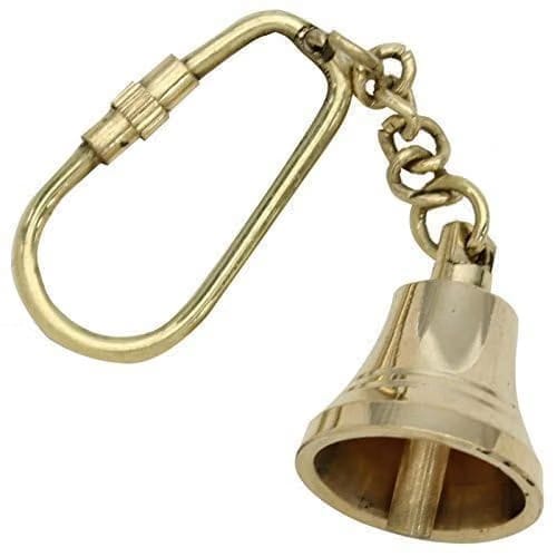 Antique Brass Bell Nautical Keychain