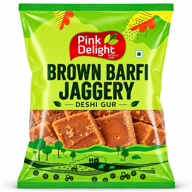 Pink Delight Brown Barfi Jaggery (Deshi Gur)