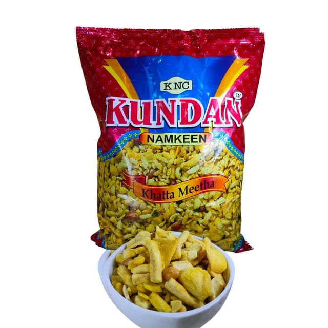 KUNDAN NAMKEEN Khatta Meetha Mixture Chiwda Sweet and Sour Mixture Indian Snacks Tea Time Snacks Namkeen Pack of 1