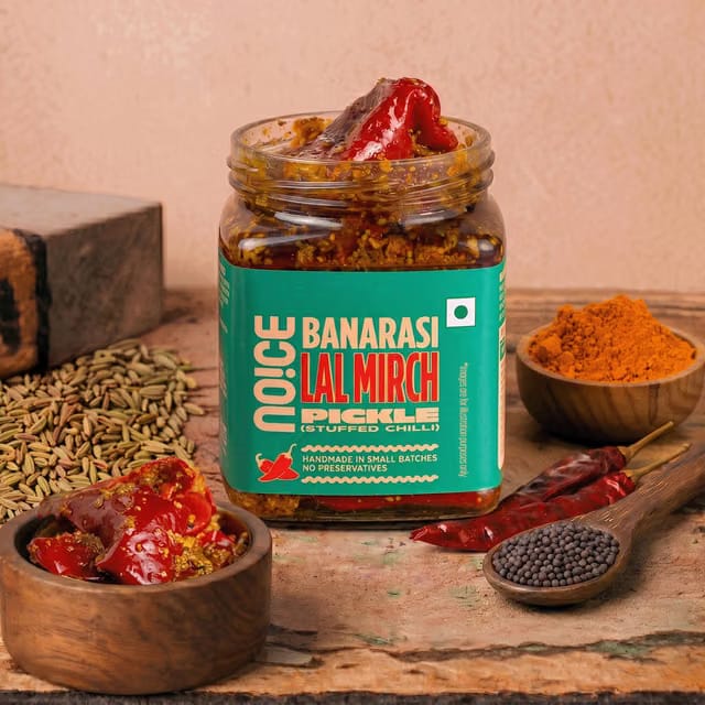 NOICE Banarasi Lal Mirch Pickle (Stuffed Chilli) (Homestyle & No Preservatives)