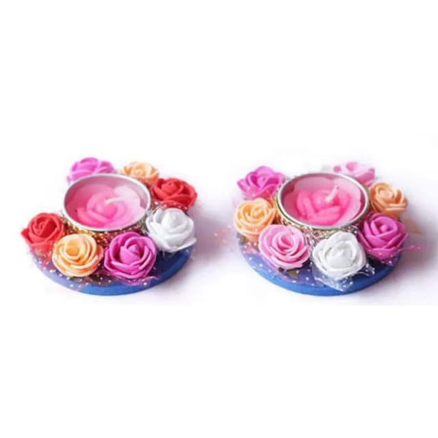 001 Designer Decorated Diya BHAIDOOJ, Festive Diwali Pooja Floating Plate/THALI Pack of