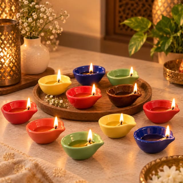 Ceramic Diwali Diya for Home Decoration
