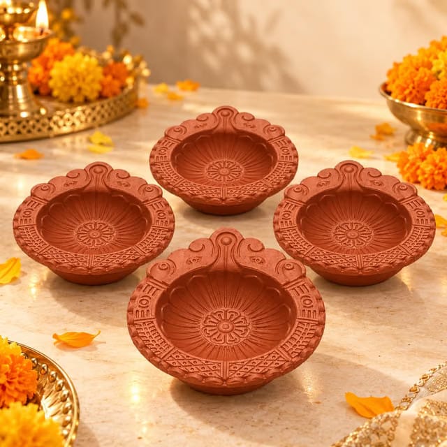 Diwali Diyas Clay Diya Diyas for Pooja - Indian Puja Oil Lamp Diwali Pooja - Diwali Decoration for Home