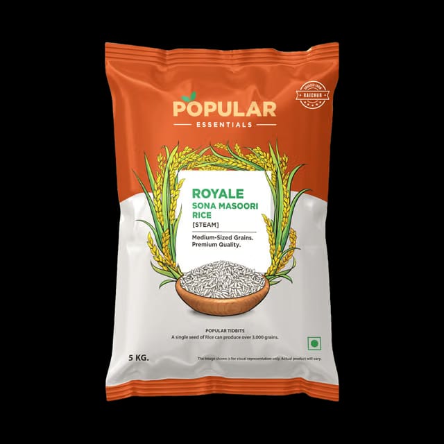 Popular Essentials Sona Masoori Steam Rice