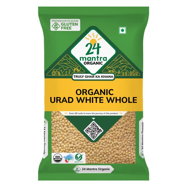 24 Mantra Organic Unpolished Urad Dal White Whole/Minapa Pappu