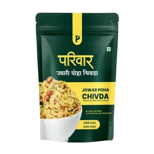 PARIVAR Jowar Flakes Chivda – Healthy Crunchy Millet Namkeen Made with Jowar Flakes, Ready to Eat Tea-Time Snack