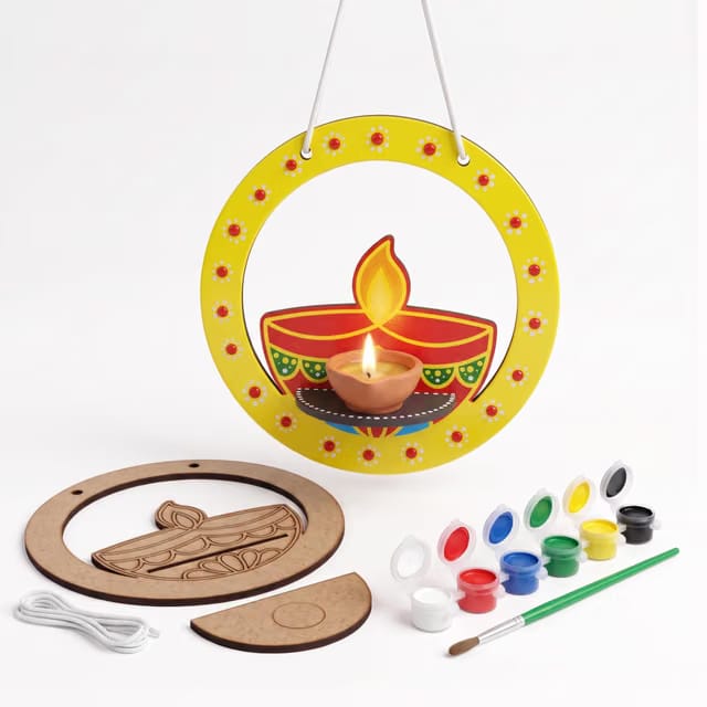 DIY Diya Hanging Kit for Diwali Decoration, Diya Door Hanging & Home Décor, Diwali Craft Activity for Kids and Adults
