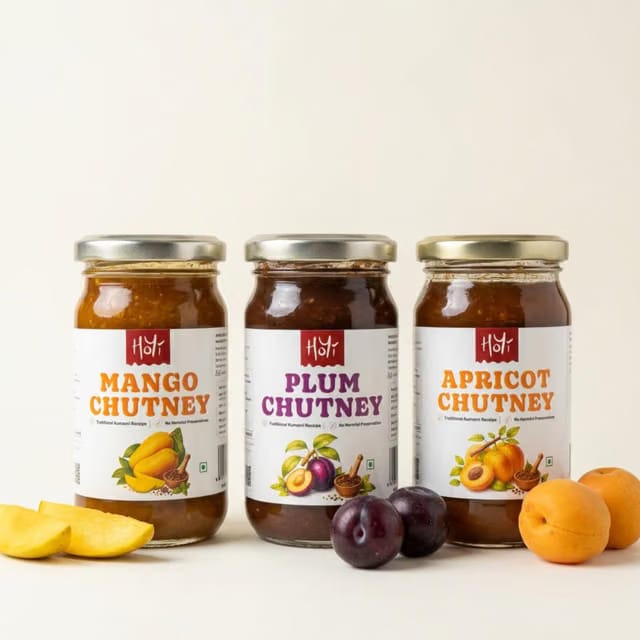 HoYi Apricot, Plum and Mango Chutney Combo Pack
