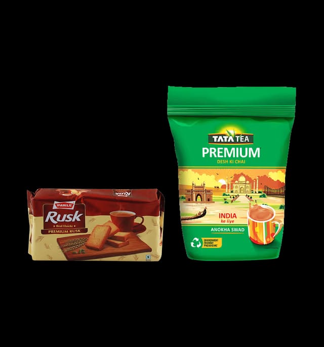 TATA Tea Premium Leaf & Parle Rusk Combo