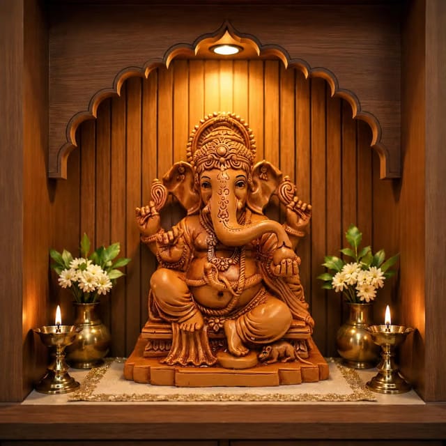 KariGhar Ganesh ji Ganpati Bappa Resin Idol Ganesha Murti for Home Decor Puja Lord Ganesh Statue Housewarming Gift for
