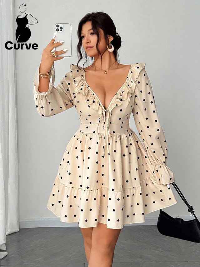 Women's Plus Size Ruffle A-Line Dress