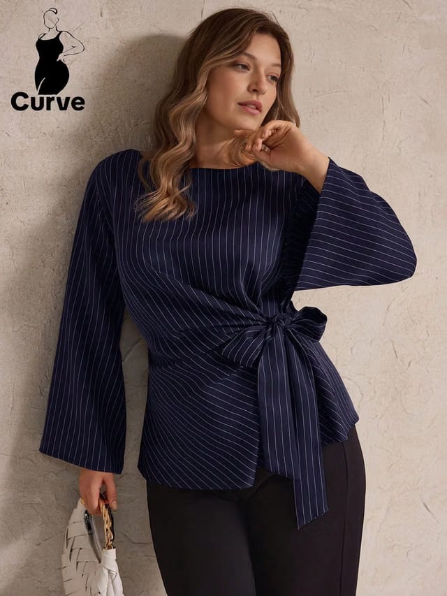 Women's Plus Size Bow Top