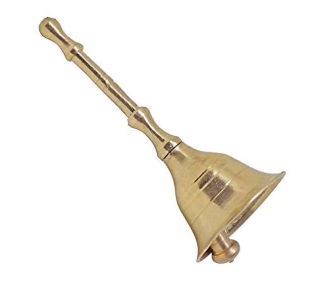 Aarti Brass Bell Pooja Ghanti Musical Instruments for Puja and Gift H - 3.5 inch