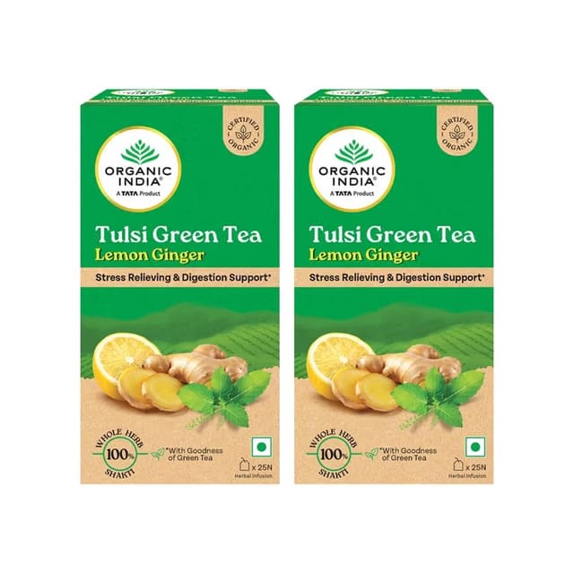 Organic India, A TATA Product - Lemon Ginger Tulsi Organic Herbal Infusion Bags