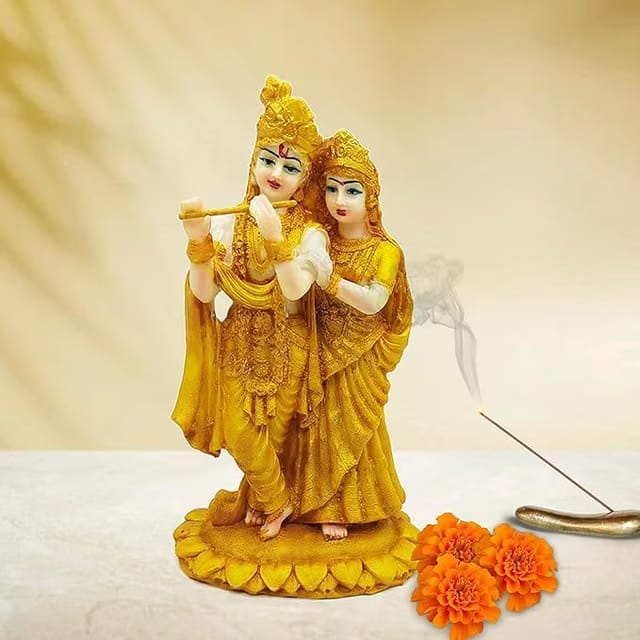 Eminent Radha Krishna ji Jugal Jodi Murti Poly Resin, Marble Crush for Home Mandir Temple Showpiece Idol Statue Gifts