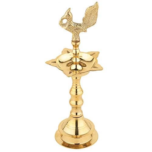 Brass Metal Kerala Samai Standing Deepak for Puja |