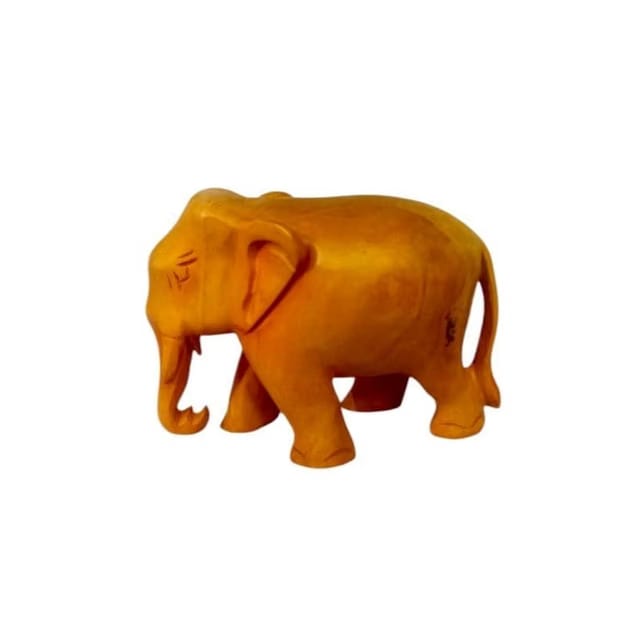 Bermo Sales Brown Wooden Elephant Figurine 11x6x9 cm