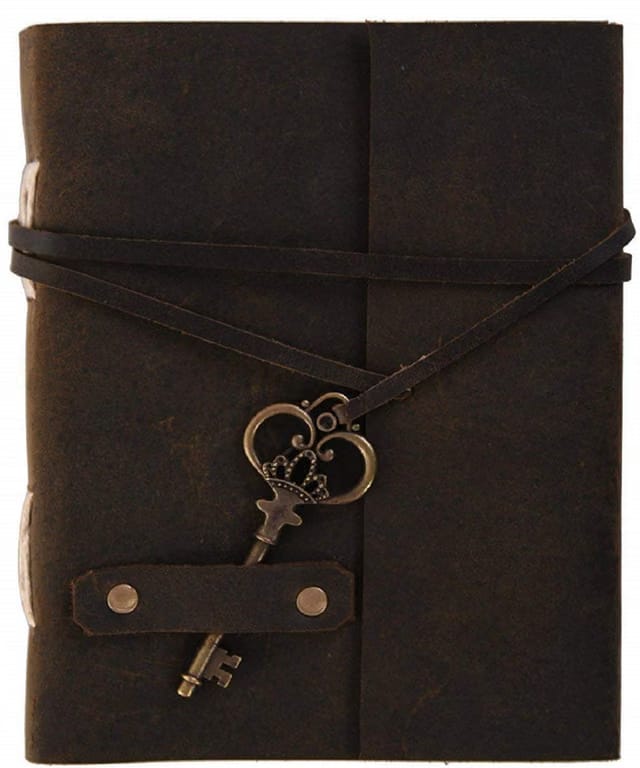 Handmade Vintage Leather Journal Diary with Belt Key Lock 200 Pages Daily Planner for Gifting (4x6 Inch)