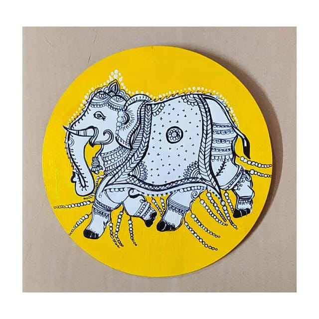 Decorative Wall Plate/Hand Painted Wall Hanging/Dycorateurs Wooden Hand Painted Round Wall Plate MDF Hand Painted