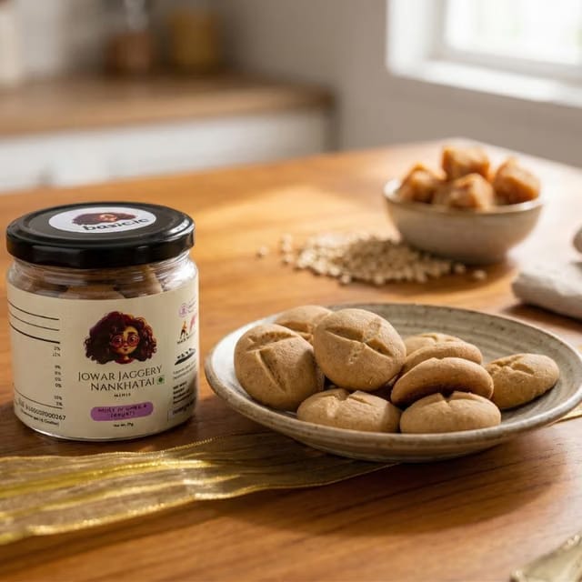 Bazic Mini Jowar Jaggery Nankhatai 75g Jar
