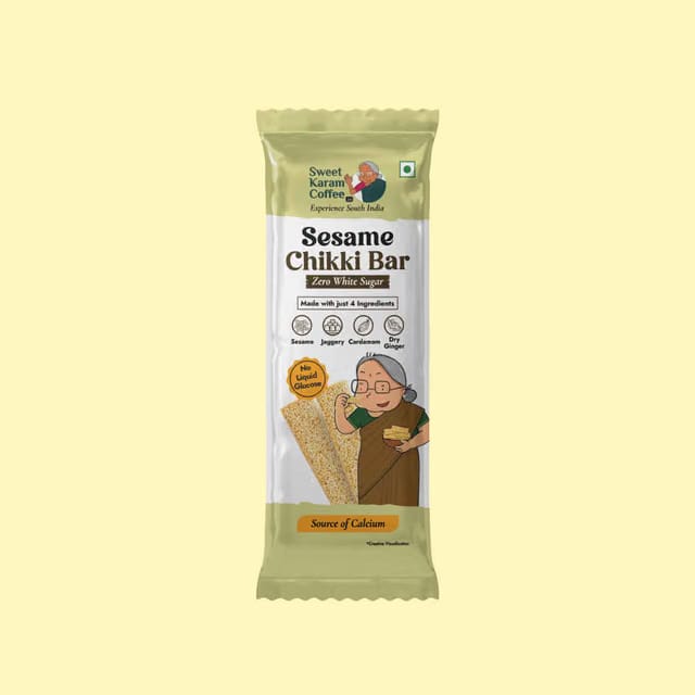 Sweet Karam Coffee White Sesame Chikki Bar