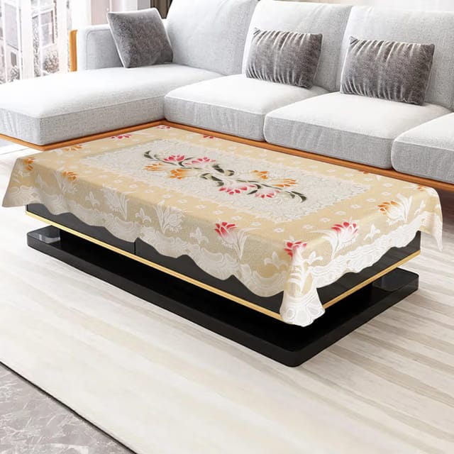 Premium Center Table Cloth, Soft Cotton Knitting Fabric (Spring-101, 40x60- Center Table)