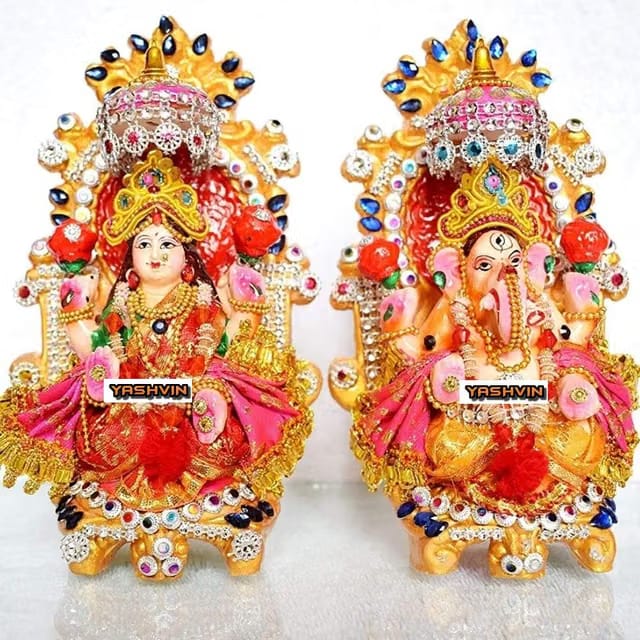 Beautiful Design Laxmi Ganesh Vastra for Diwali Pooja