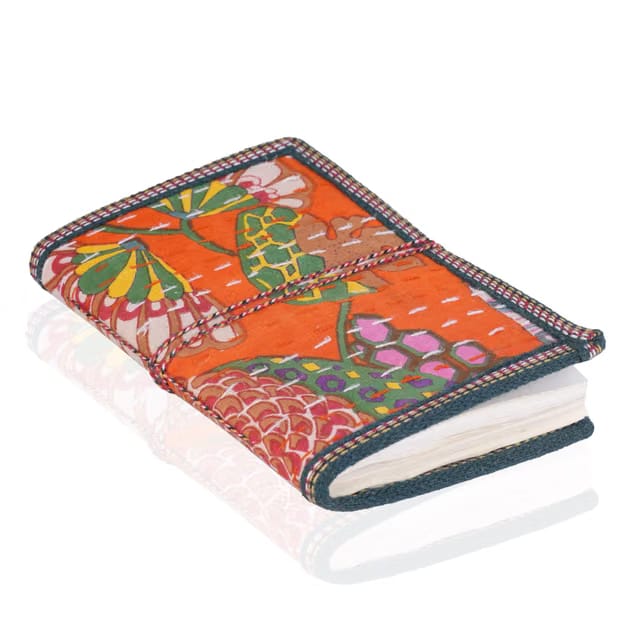 Kanta Work Handmade Dairy / 100 PAGES / 7"X5" Handmade Paper/Handcrafted Regular Diary/Personal