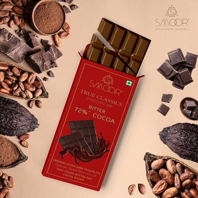 Smoor True Classics Bitter 72% Cocoa Dark Chocolate Bar