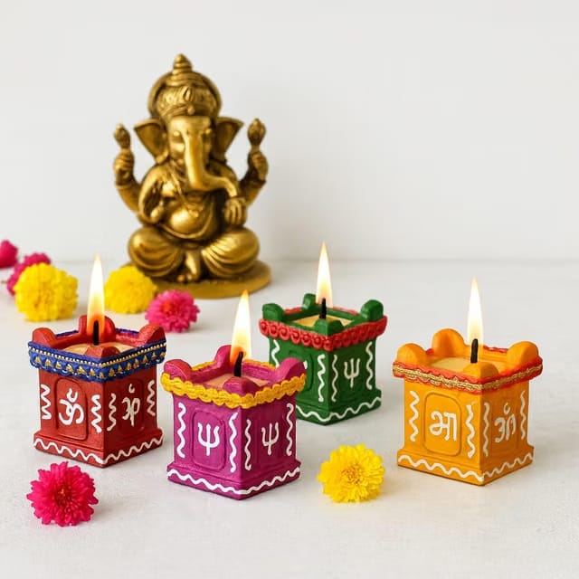 Handmade Terracotta Decorative Diya Set of 4