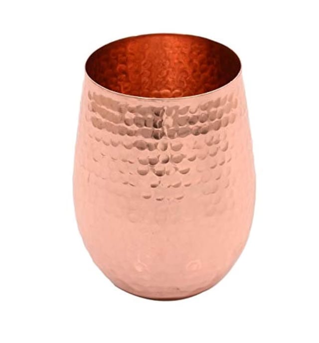 Hammered Copper Glass Tumbler, Serveware & Drinkware, Yoga Ayurveda