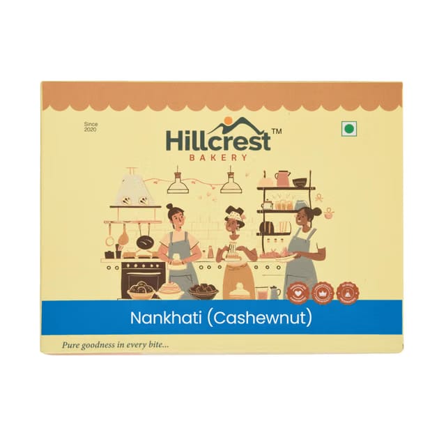 Hillcrest Bakery Nankhati Cashewnut Cookies, 12 Pieces, 300 Grams, Best with Tea