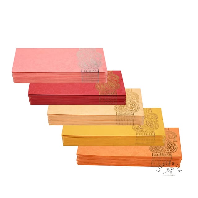 Paper Shagun Envelopes – Side Carry Money Envelope for Cash Gift, Wedding, Engagement & Festivals (Assorted Colours)