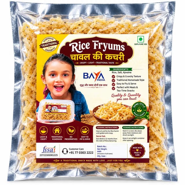 Baya India Rice Kachari Fryums