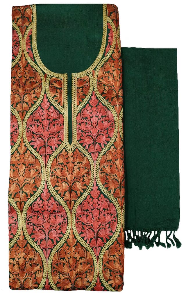 Womens Woollen Kashmiri Embroidery Salwar Suit Material
