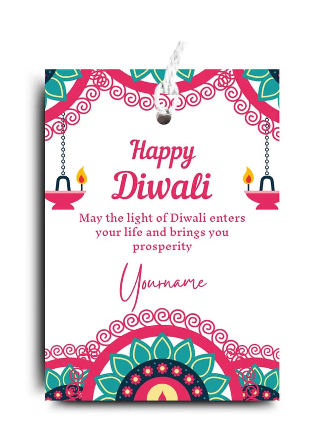 Personalized Happy Diwali Thank You Gift Tags Return Gift Presents Custom Yourname Name Cards