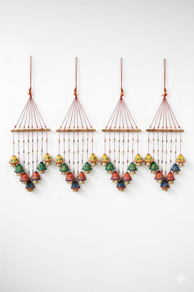 CDM Handmade Multicolor Metal Bell Wind Chime Wall Hanging