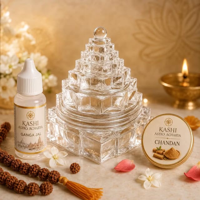AAA+ Carat Premium Quality Original Sphatik Quartz Crystal Square Design Shree Yantra for Home Temple Pooja Room