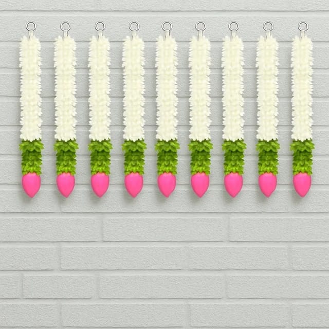 Artificial Flower Garland with Plastic Lotus Base (24 Inch)