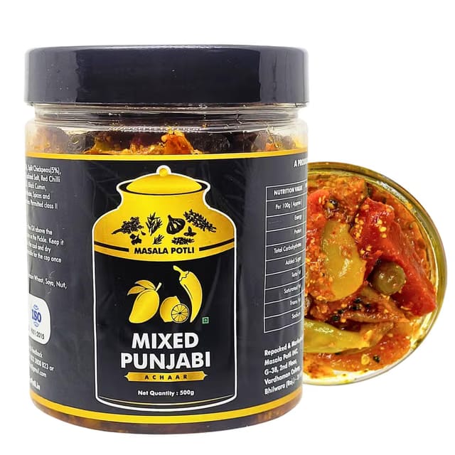 Masala Potli Punjabi Mixed Pickle 500gm, Fresh and Flavorful Mixed Achar