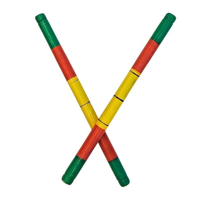 MOOLYAVAAN Products Wooden Multicolor Dandiya Sticks for Navratri Garba Dance Multicolor Traditional Dandiya Stick for